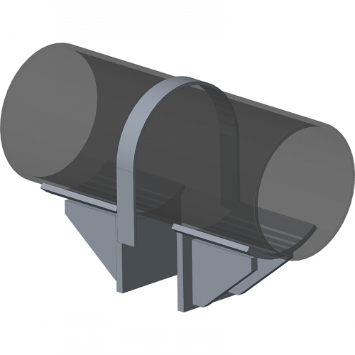 Опора неподвижная хомутовая с дополнительными упорами для тепловых сетей ТС-669.00.00 325х167х270 мм Серия 5.903-13 выпуск 7-95 14,5 кг